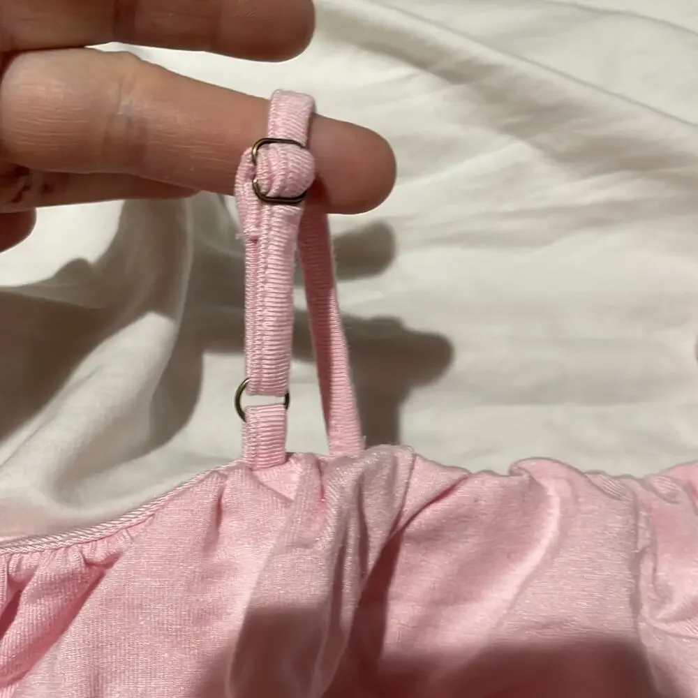 Ralph Lauren 5 pale pink legging floral embroidered with cold shoulder pink top